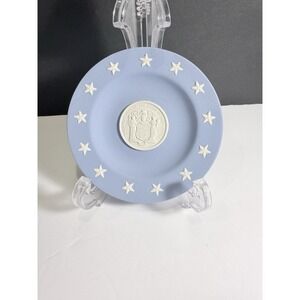 Set Of 2 Blue Wedgwood Jasperware New Jersey Plate And James Witherspoon